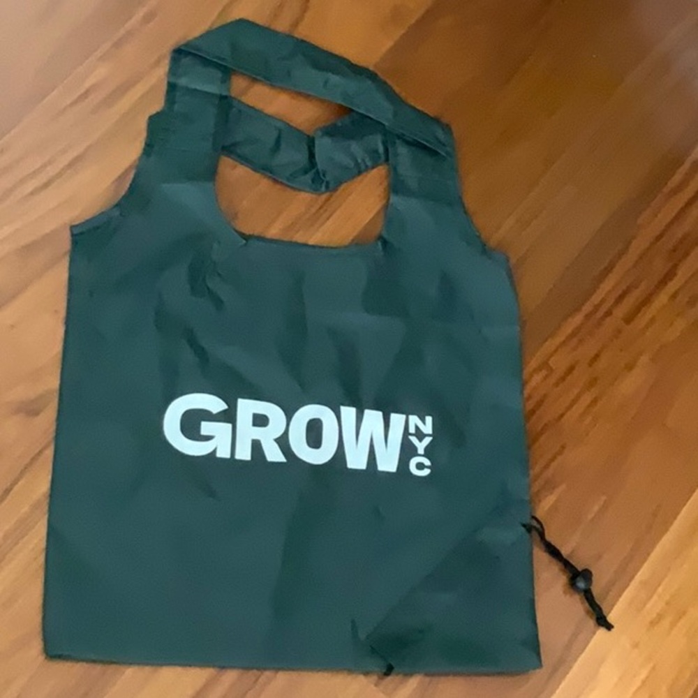 Green Grow NYC tote foldable grocery bag PACKABLE GREEN TOTE